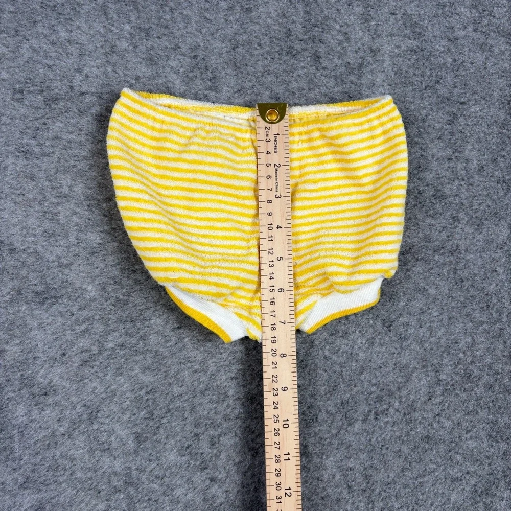 Health-tex Bloomers Unisex 3 Months Yellow White Striped Terry Cloth Vintage 80s